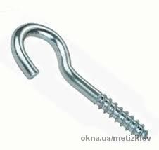 Саморез с полукруглым крюком, оцинкованный.